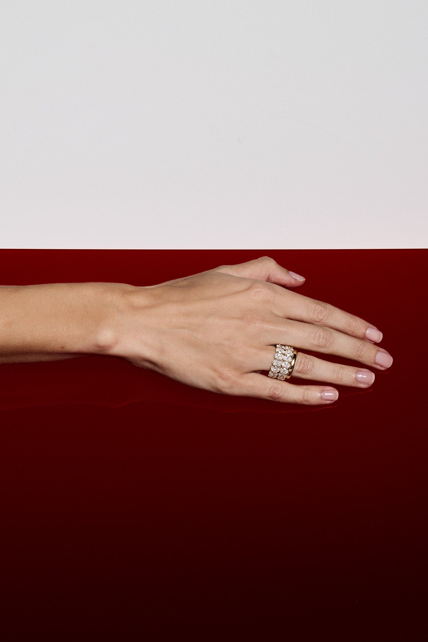 Oval Diamond Half Band | Gold