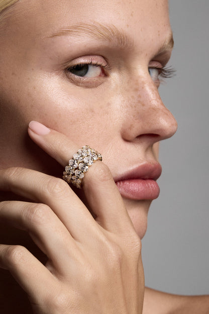 Oval Diamond Half Band | Gold