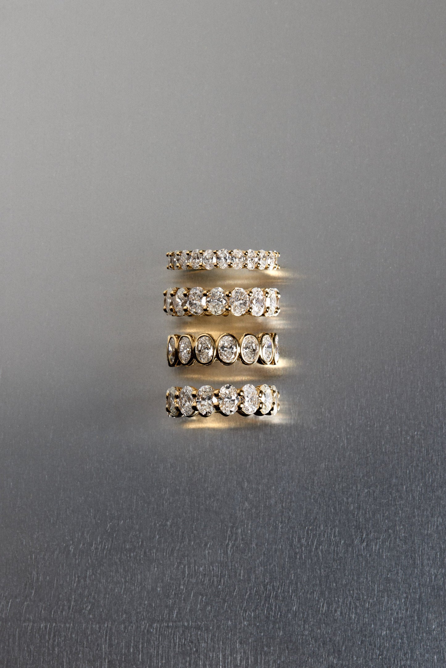 Oval Diamond Half Band | Gold