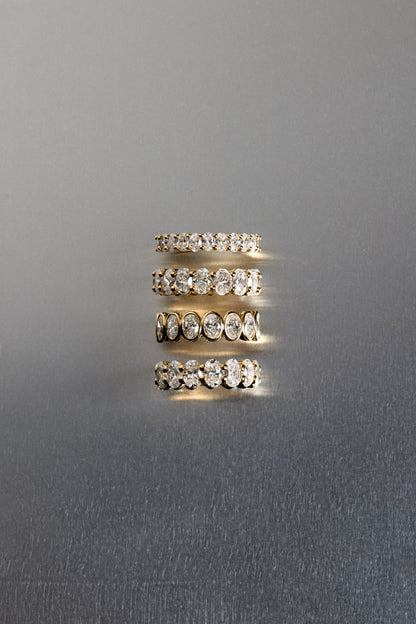 Oval Diamond Half Band | Gold