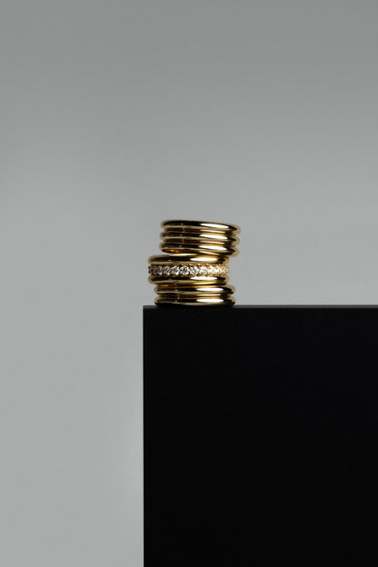 Triple Orielle Ring | Silver or 9K White Gold