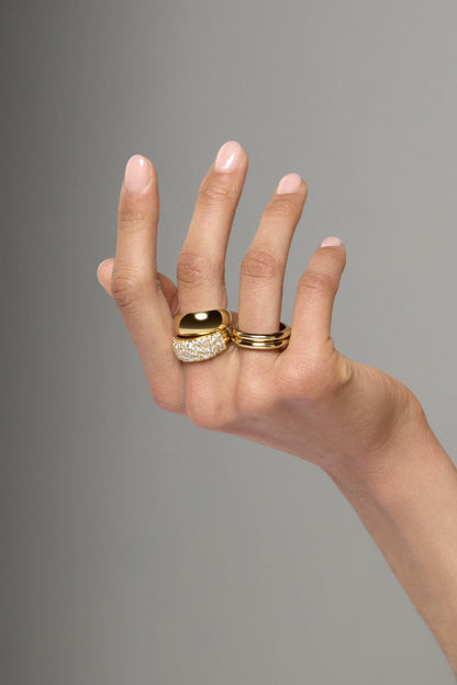 Pavé Diamond Blob Ring | 18K Yellow Gold