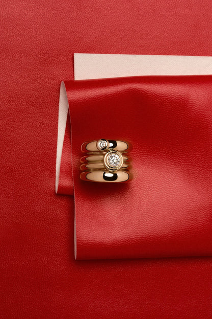Roma Round Diamond Ring | 18K White Gold