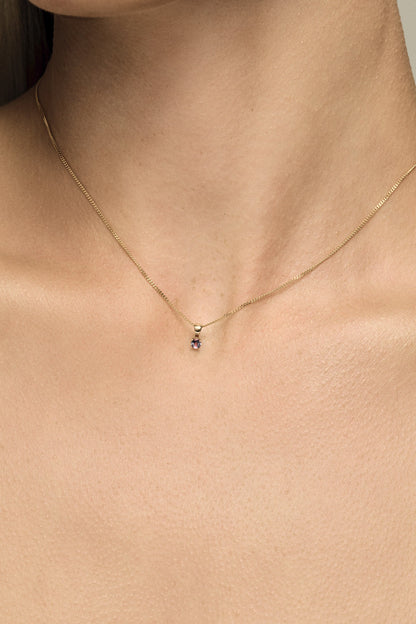 Birthstone Pendant | 9K White Gold