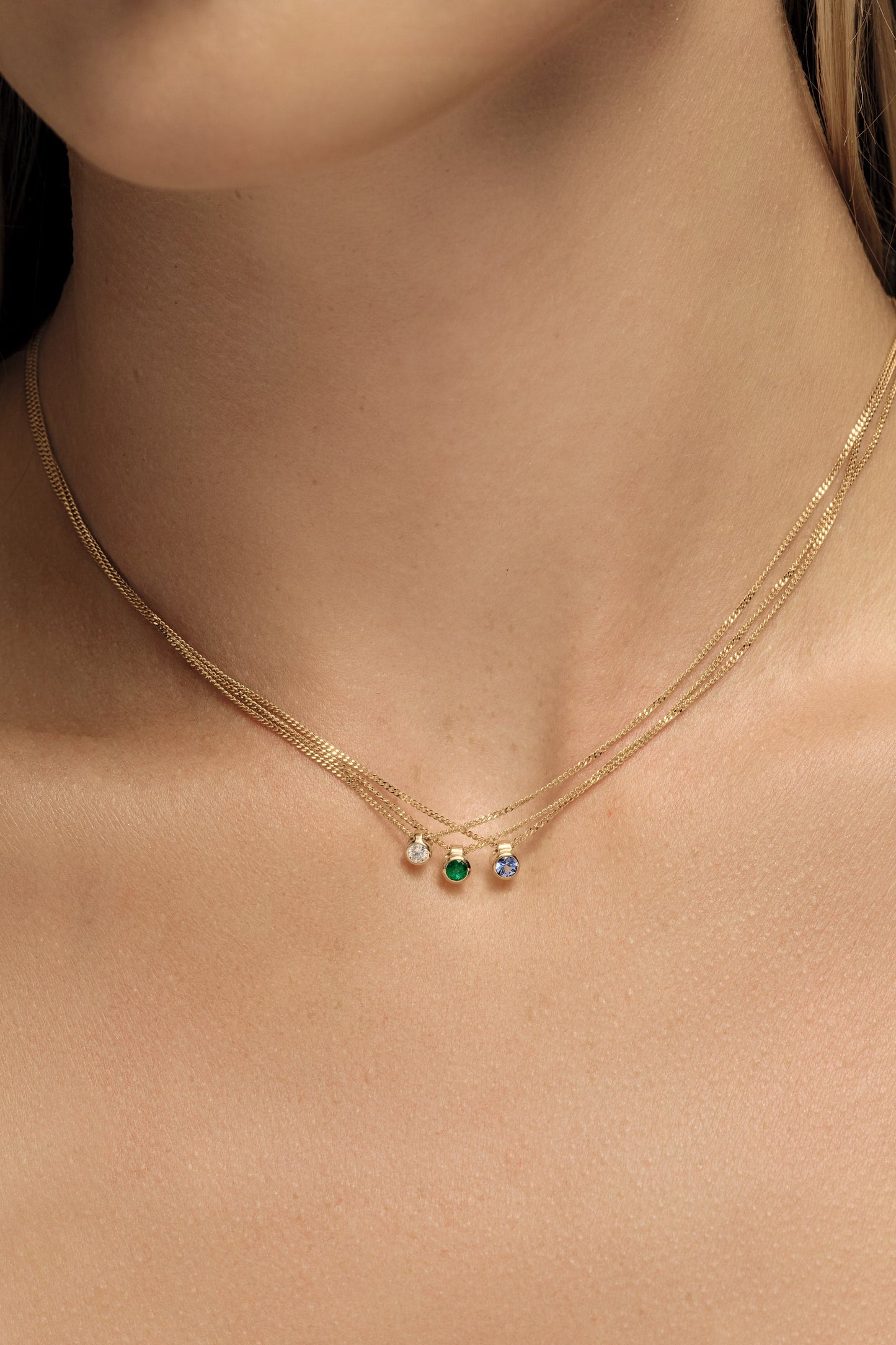 Mini Sapphire Necklace | 9K Gold