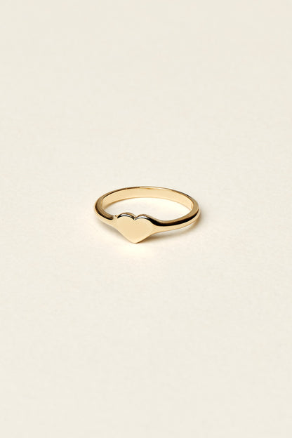 Mini Heart Signet Ring | Silver