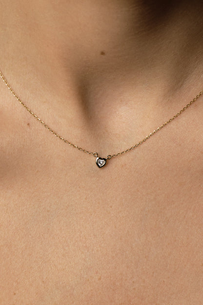 Heart Gemstone Necklace | 9K White Gold
