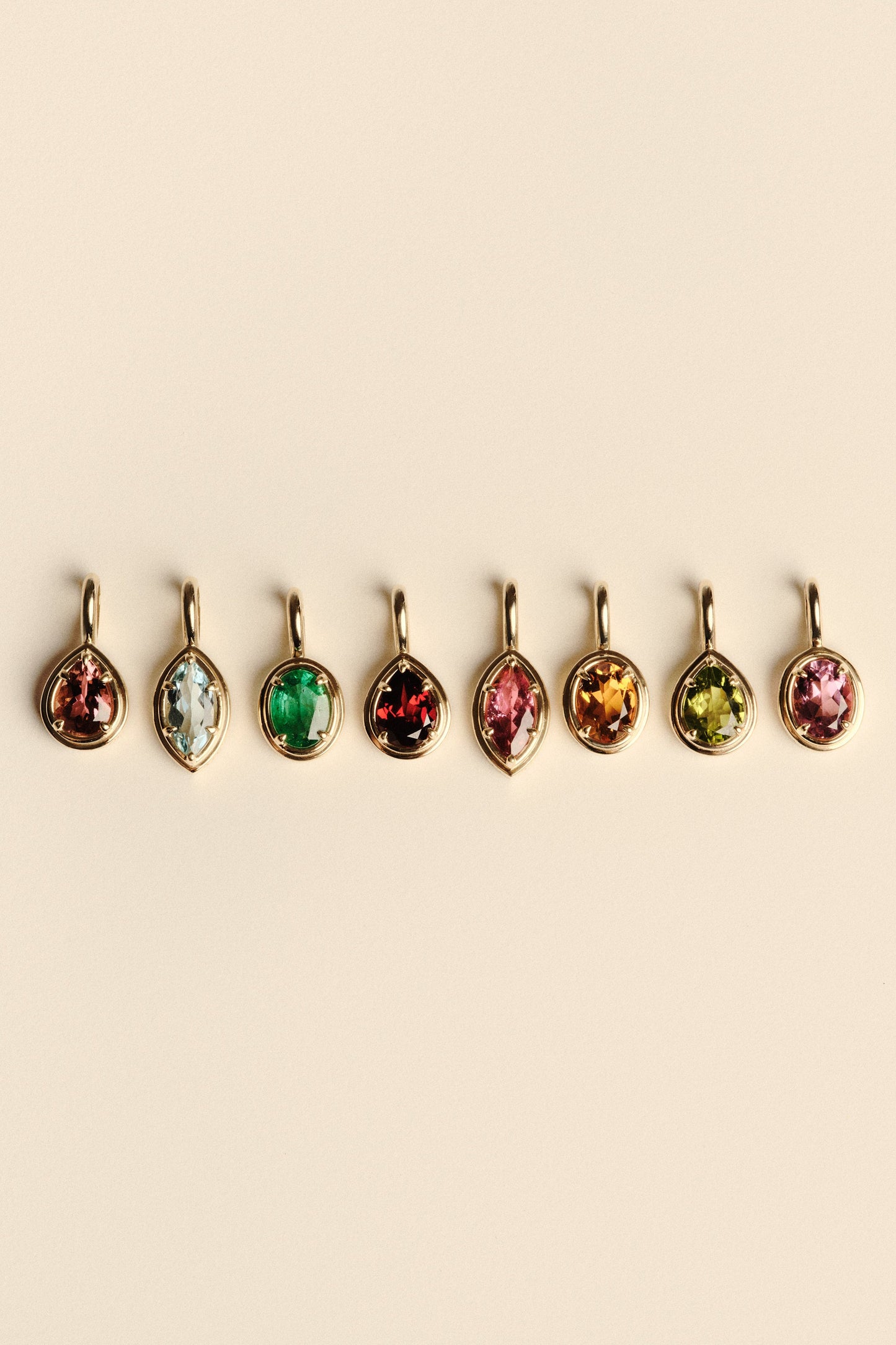 Roma Pear Gemstone Pendant | White Gold
