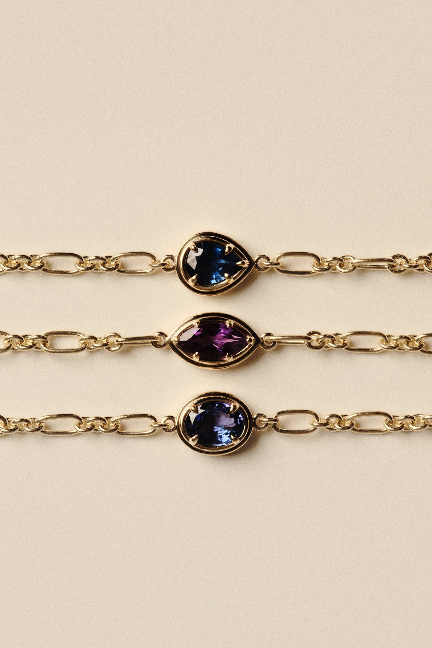 Roma Oval Gemstone Bracelet | Silver