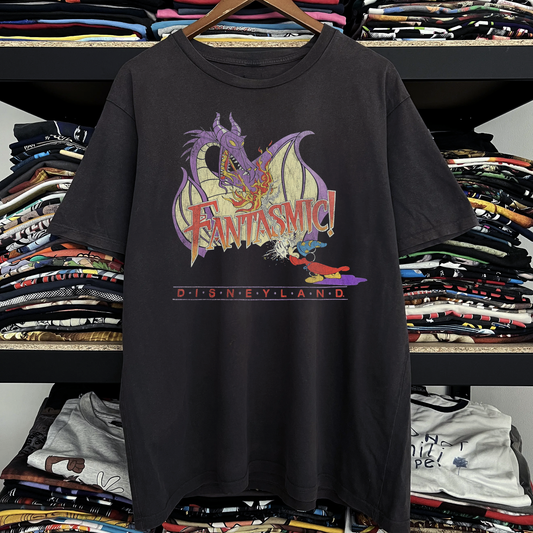 90s Fantasia 'Fantasmic' Disneyland Washed Black Tee
