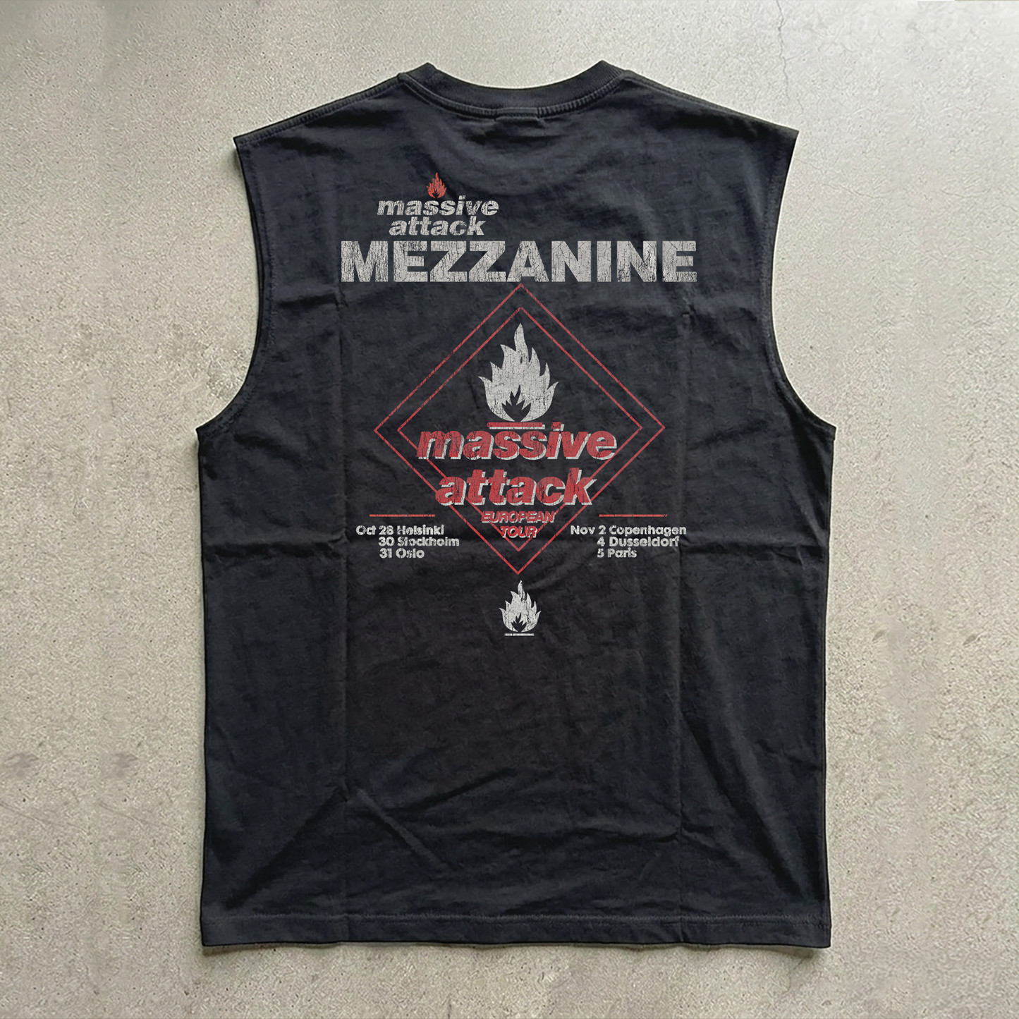 1998 Massive Attack Washed Black Cut Off Tee