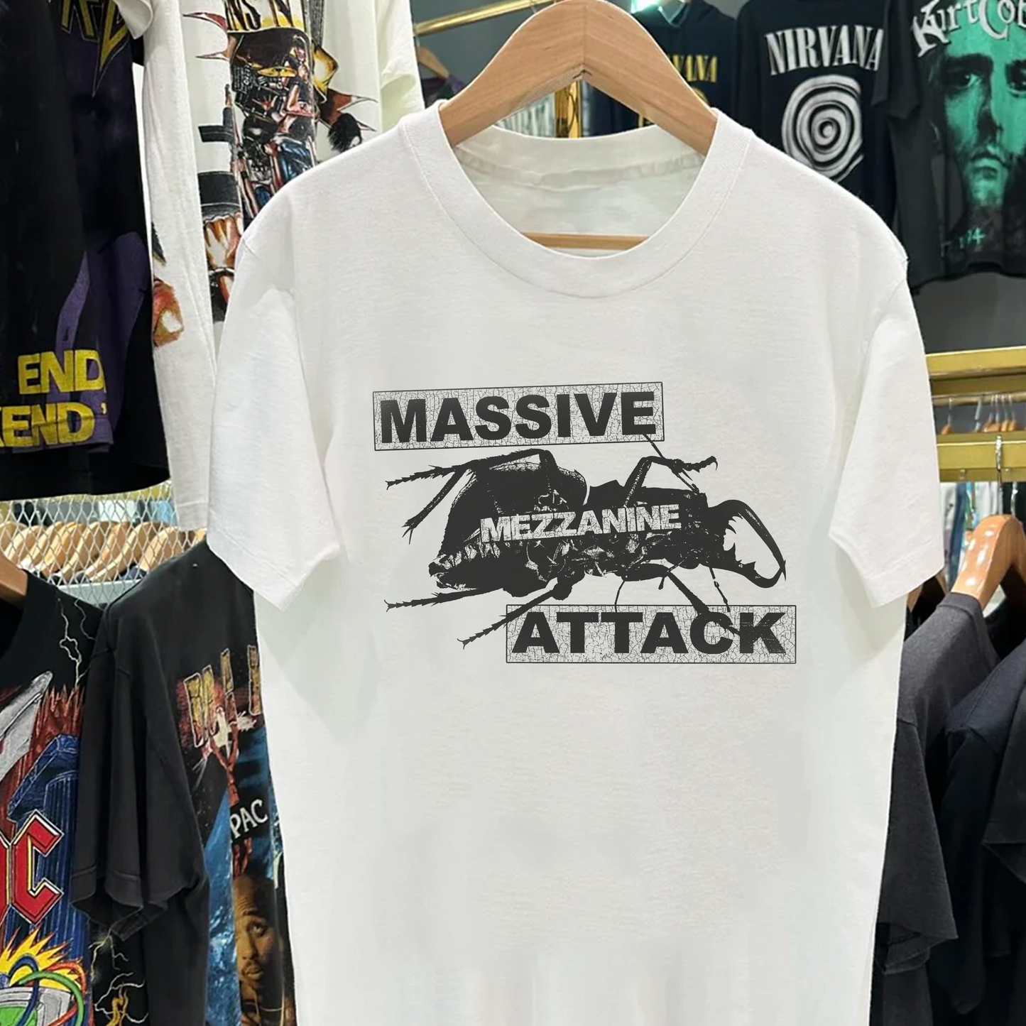 Massive Attack Heavyweight White Tshirt