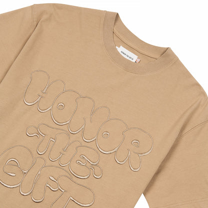 Script Tee | Tan
