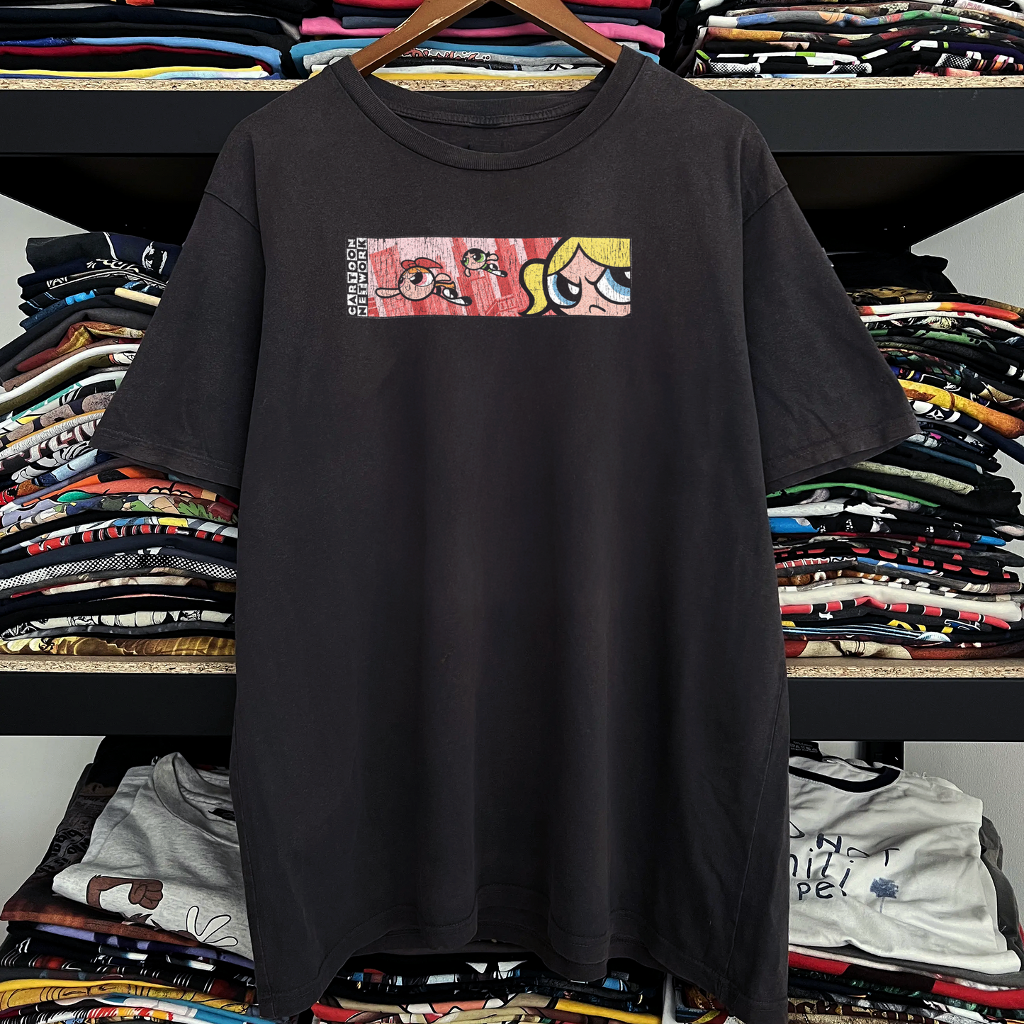90's Powerpuff Girls Washed Black Tee