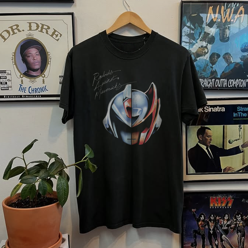 Rare Daft Punk Mega Man Washed Black Tee