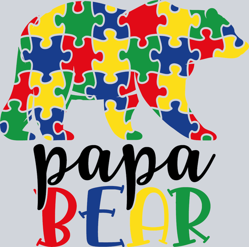Autism Papa Bear - STK00325 (DTF Transfers)