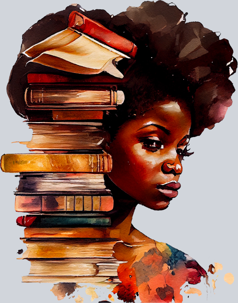 Black Girl And Books 3 - STK00620 (DTF Transfers)