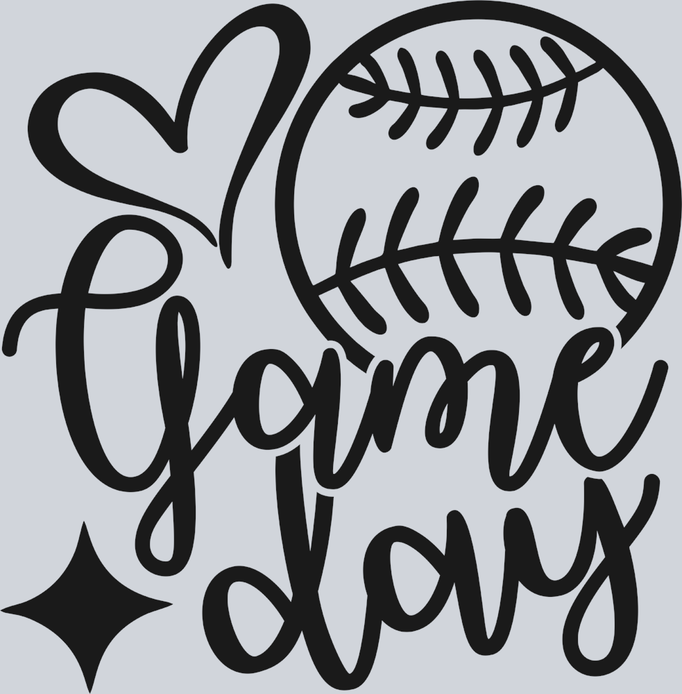 Baseball Game Day - Black - STK00402 (DTF Transfers)