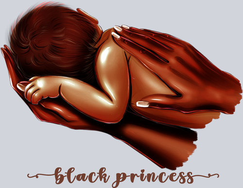 Black Princess Baby Girl - STK00910 (DTF Transfers)
