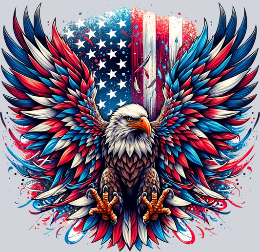 3 Eagle USA Flag - STK00011 (DTF Transfers)