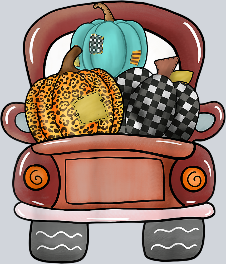 Autumn Truck Pattern Pumpkins - STK00341 (DTF Transfers)