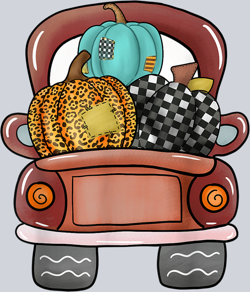 Autumn Truck Pattern Pumpkins - STK00341 (DTF Transfers)