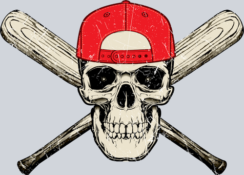 Baseball Skull And Bones - STK00431 (DTF Transfers)