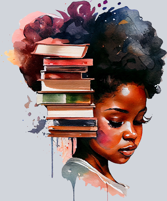 Black Girl And Books 6 - STK00623 (DTF Transfers)