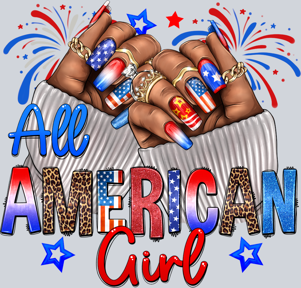 All American Girl Nails - STK00098 (DTF Transfers)