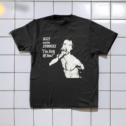 90's Stooges Sick Of You Promo Washed Black T-Shirt